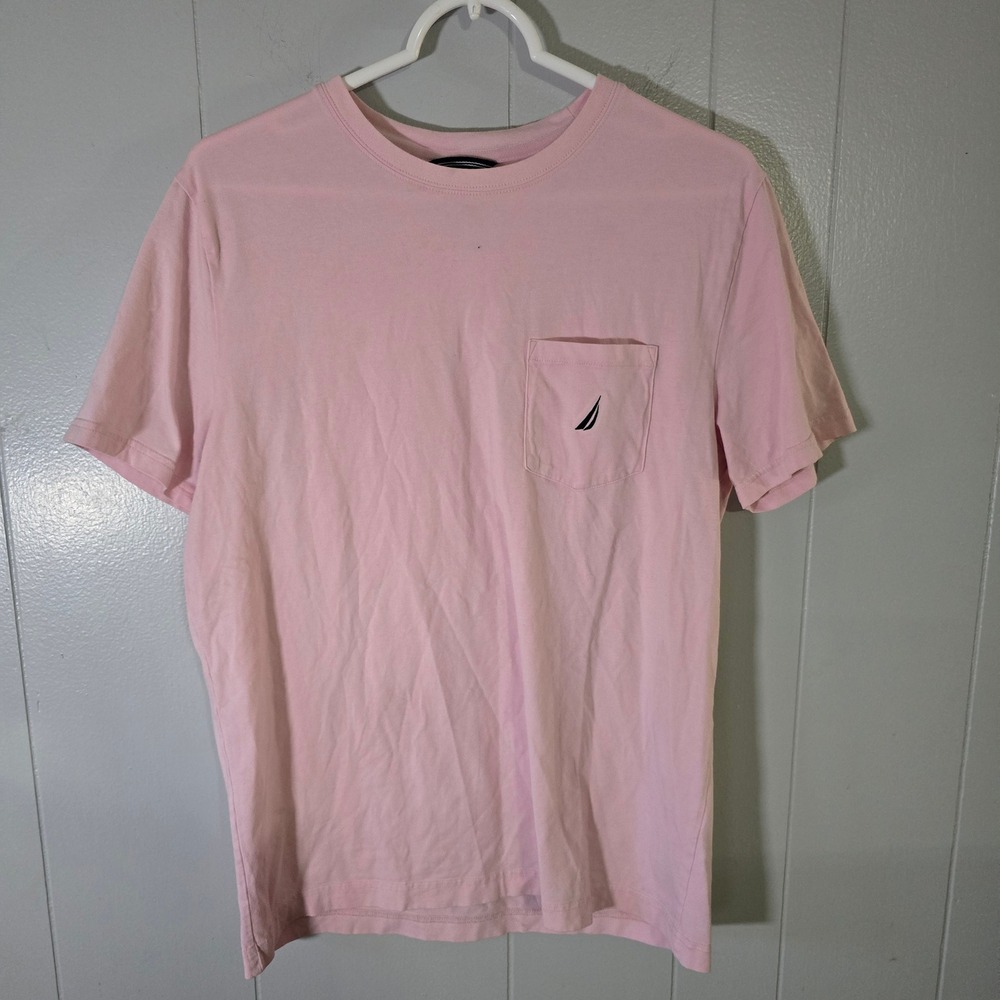 Nautica‎ Men's Medium Pink Performance Tee Short Sleeve Pocket Stretch T-Shirt M